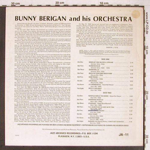 Berigan,Bunny: Down by the old Mill Stream..30's, Jazz Archives (JA-11), US, 1973 Typ: LP Best.-Nr.: Y9149 Preis: 9,00 Euro