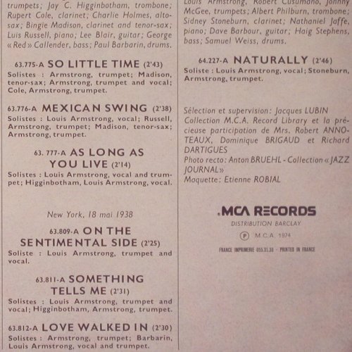 Armstrong,Louis: More Satchmo's Way, 1938, m-/vg+, MCA (MCA 510.104), F Typ: LP Best.-Nr.: Y9187 Preis: 6,00 Euro