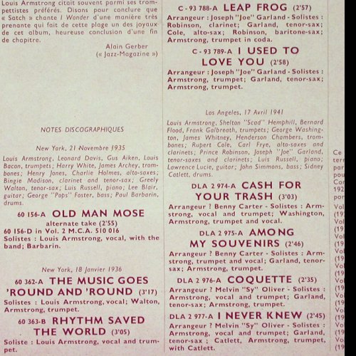 Armstrong,Louis: Satchmo for Ever!...(11) 1935-45, MCA (MCA 510.115), F, m-/vg+, 1974 Typ: LP Best.-Nr.: Y9188 Preis: 6,00 Euro