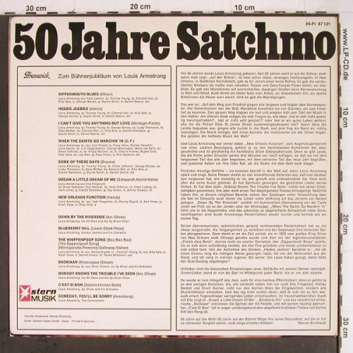 Armstrong,Louis: 50 Jahre Satchmo..., Mono, Brunswick/Stern Musik (87 121), D, 1965 Typ: LP Best.-Nr.: Y9227 Preis: 7,50 Euro
