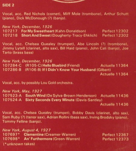 Flippen,Jay C  & his Gang: 1926-27, f.Red Nichols, Miff Mole.., Fountain (FV-204), UK, m-/vg+ Typ: LP Best.-Nr.: Y9404 Preis: 9,00 Euro