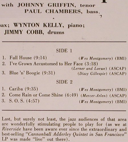 Montgomery,Wes: Full House, live Tsubo Berkeley,CA, Riverside(OJC-106), D, Ri,  - LP - Y9433 - 17,50 Euro