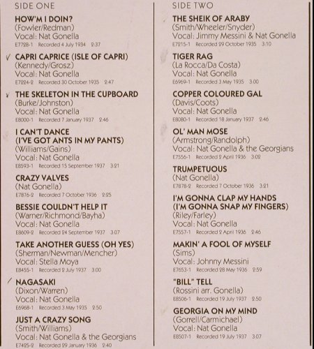 Gonella,Nat and his Georgians: Crazy Valves (1934-37), ASV Living Era (AJA 5055), UK, 1988 Typ: LP Best.-Nr.: Y9539 Preis: 7,50 Euro
