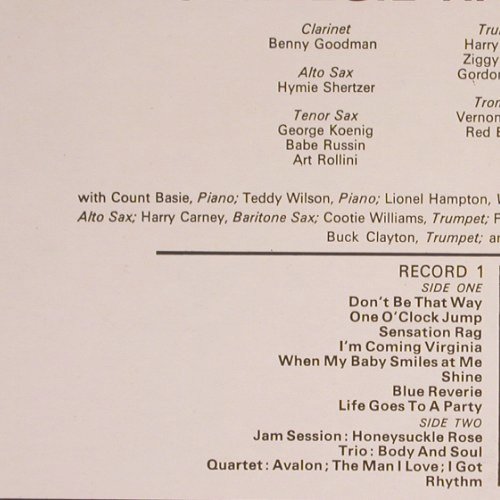 Goodman,Benny: The Famous 1938 Carnegie Hall JazzC, CBS (CBS 66 202), NL, Ri, 1970 Typ: 2LP Best.-Nr.: Y9602 Preis: 9,00 Euro