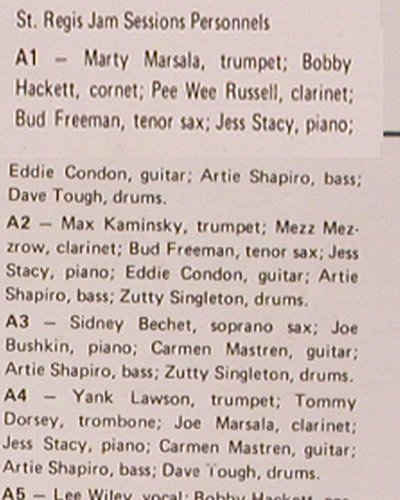 V.A.The Legendary St.Regis Jam Sess: 1938-39,Marty Marsala.. G.Wettling, Alamac Records(QSR 2445), US,vg+/vg+,  - LP - Y9706 - 12,50 Euro