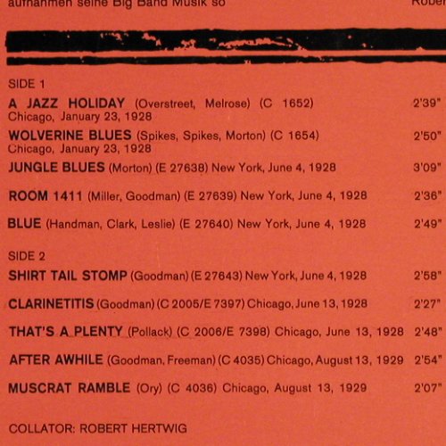 Benny Goodman's Boys: 1928-1929 f.Gl.Miller,Bud Freemann, MCA (6.21875 AG), D, 1974 Typ: LP Best.-Nr.: Y9809 Preis: 7,50 Euro