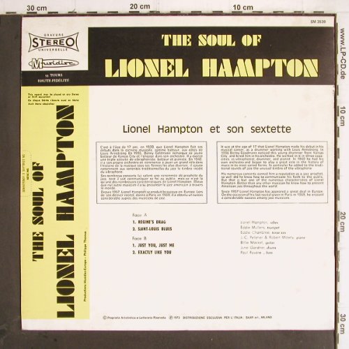 Hampton,Lionel: The Soul Of, 4 Tr., Musidisc (SM 3539), I, 1973 Typ: LP Best.-Nr.: Y9848 Preis: 7,50 Euro