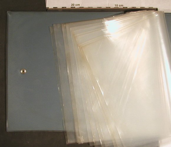 Album 10": Kunststoff grün blau Muster, kein Index(), 12 Taschen,  - Alb10" - Z103 - 5,00 Euro