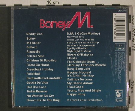 Boney M.: The Best Of 10 Years,Non-Stop-rmx, Hansa (610 550), D, 32Tr., 1986 Typ: CD Best.-Nr.: 80392 Preis: 7,50 Euro