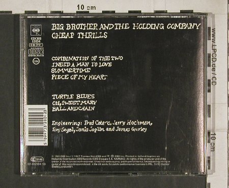 Big Brother & Holding Company: Cheap Thrills, CBS(32004), A, 1968 - CD - 80991 - 7,50 Euro