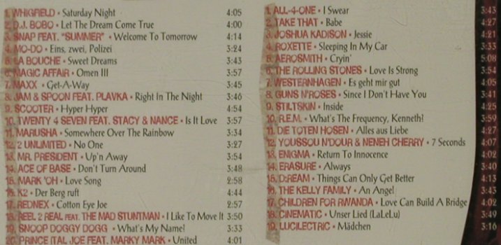 V.A.Bravo Hits: Best of ' 94 , 39Tr., EMI, D, 1994 Typ: 2CD Best.-Nr.: 81637 Preis: 7,50 Euro