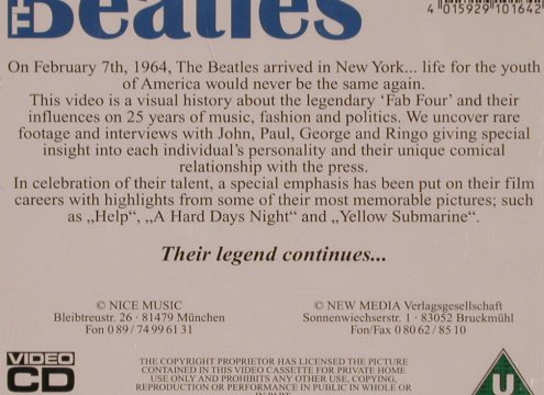 Beatles: The Legend Continues - Video CD, NIce Music (164), D, 45 min Typ: CDV Best.-Nr.: 82033 Preis: 10,00 Euro