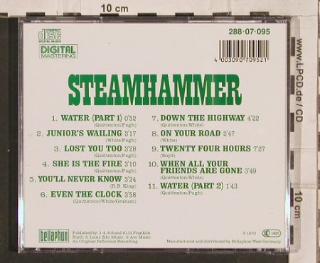 Steamhammer: Same,11Tr. (green), Bellaphon(288 07 095), D, 1970 - CD - 82206 - 10,00 Euro