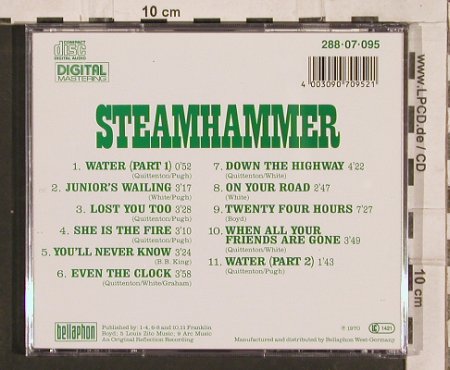 Steamhammer: Same,11Tr. (green), Bellaphon (288 07 095), D, 1970 Typ: CD Best.-Nr.: 82206 Preis: 10,00 Euro
