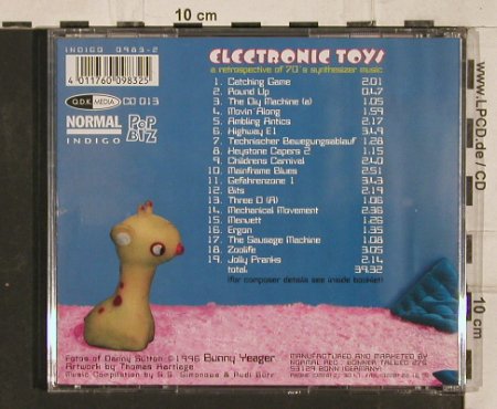 Electronic Toys: A retrosp. Of 70's synthes.music, Indigo, D, 1996 Typ: CD Best.-Nr.: 82242 Preis: 7,50 Euro