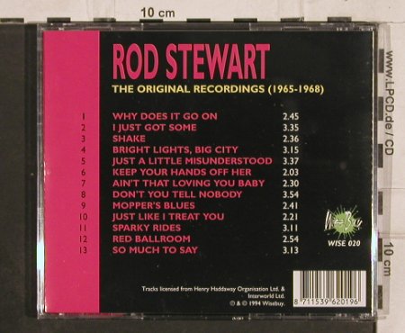 Stewart,Rod: The Original Recordings 1965-1968, Wisebuy(020), EU, 1994 - CD - 82310 - 7,50 Euro