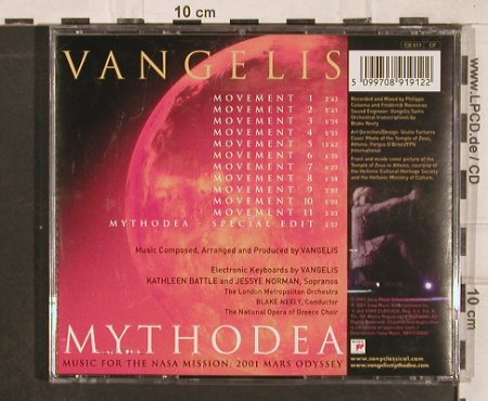 Vangelis: Mythodea, Sony(SK 89191), EU, 01 - CD - 82853 - 5,00 Euro