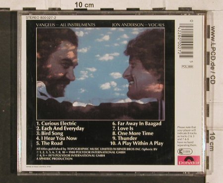 Jon and Vangelis: Short Stories, Polydor, D, 1980 Typ: CD Best.-Nr.: 83151 Preis: 7,50 Euro