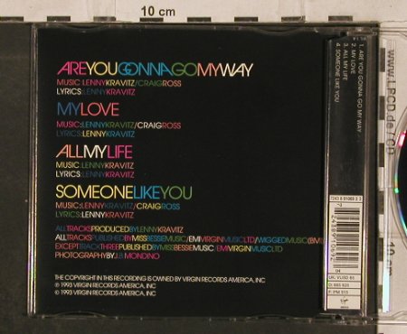 Kravitz,Lenny: Are You Gonna Go My Way+3, Virgin (8 91069 2), NL, 1993 Typ: CD5" Best.-Nr.: 83171 Preis: 3,00 Euro