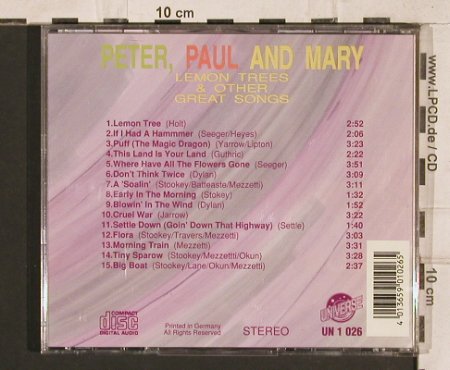 Peter, Paul & Mary: Lemon Tree & Other Great Songs, Universe(), D,  - CD - 83247 - 5,00 Euro