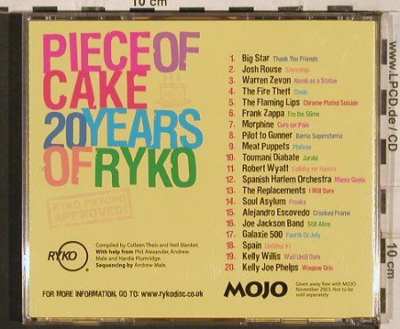 V.A.Piece Of Cake: 20 Years of Ryko, 20 Tr., Mojo(), US, 2003 - CD - 83486 - 10,00 Euro