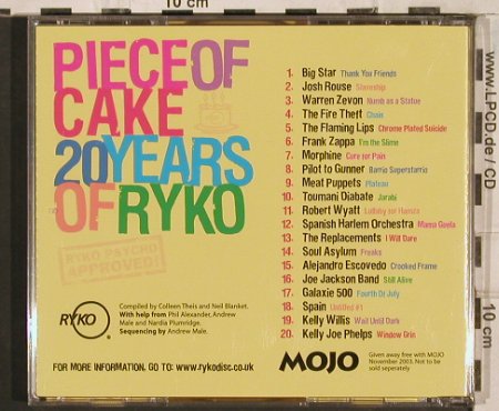V.A.Piece Of Cake: 20 Years of Ryko, 20 Tr., Mojo, US, 2003 Typ: CD Best.-Nr.: 83486 Preis: 10,00 Euro