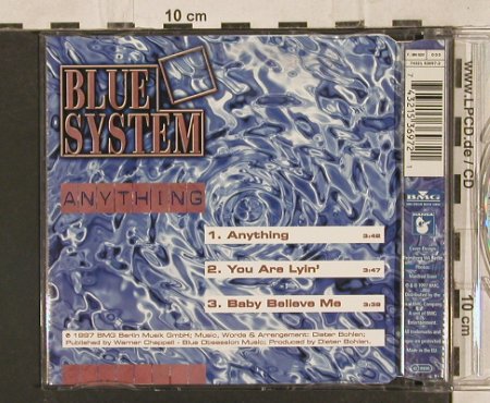 Blue System: Anything+2, Hansa, D, 1997 Typ: CD5" Best.-Nr.: 83696 Preis: 3,00 Euro
