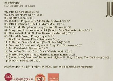 V.A.Popdeurope 2: Afropean-a-licious, Peacelounge, EU, 2004 Typ: CD Best.-Nr.: 84093 Preis: 7,50 Euro