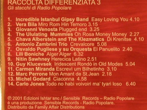 V.A.Raccolta Differenziata Vol.3: Radio Popolare, Ishtar, , 2001 Typ: CD Best.-Nr.: 84106 Preis: 7,50 Euro