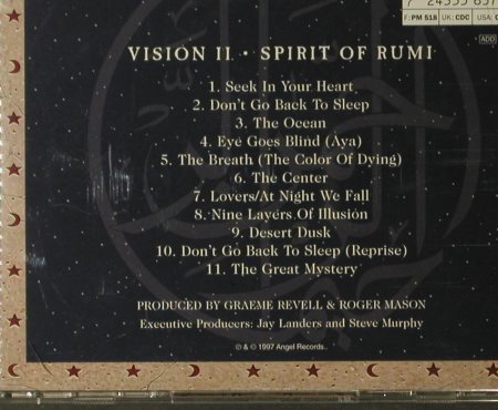 Vision: Spirit of Rumi, Angel(5 56373 2), NL, 1997 - CD - 84133 - 7,50 Euro