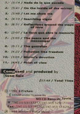 Saiz,Suso: Mirrors Of Pollution, No-CD Rec., E, 1994 Typ: CD Best.-Nr.: 84143 Preis: 5,00 Euro