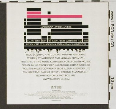 Madonna: American Life,2Tr.Promo,Digi, Warner(PRO3908), EU, 03 - CD5inch - 90355 - 12,50 Euro