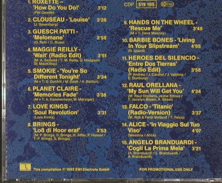 V.A.Europa wird eins: LimEd.,Promo,Roxette...Branduardi, Electrola(519 195), D, 1992 - CD - 90978 - 5,00 Euro