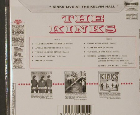 KINKS: Live At The Kelvin Hall '67,Digi, Sanctuary (CMTcd323), UK,FS-new, 2001 Typ: CD Best.-Nr.: 91757 Preis: 10,00 Euro