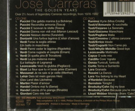 Carreras,Jose: The Golden Years, FS-New, Philips, D, 1999 Typ: 2CD Best.-Nr.: 92814 Preis: 9,00 Euro