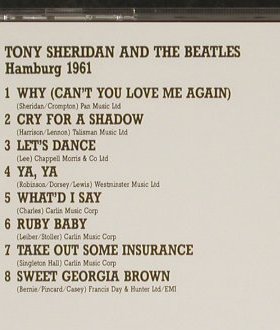 Beatles & Tony Sheridan: Hamburg 1961, ARC (TOP CD 510), NL, 1987 Typ: CD Best.-Nr.: 92982 Preis: 9,00 Euro
