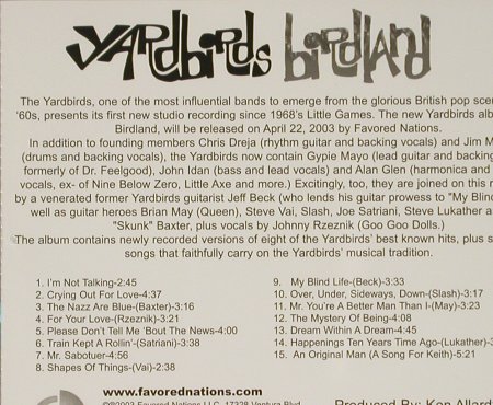 Yardbirds: Birdland,Promo, Favored Nations(), US, 2003 - CD - 93132 - 10,00 Euro