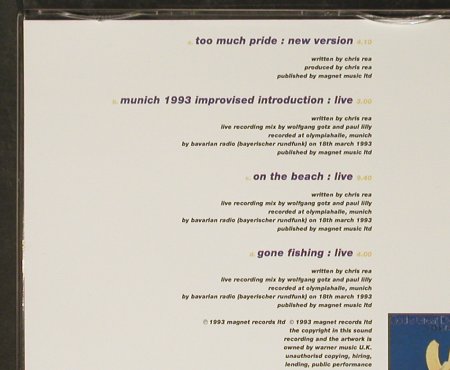 Rea,Chris: Too Much Pride:new vers.+3, EW, D, 1993 Typ: CD5" Best.-Nr.: 93175 Preis: 7,50 Euro