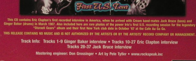 Cream: First U.S.Tour-INTERVIEW, FS-New, Evangeline(ACAI 01), UK, 2004 - CD - 93396 - 10,00 Euro
