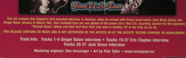 Cream: First U.S.Tour-INTERVIEW, FS-New, Evangeline (ACAI 01), UK, 2004 Typ: CD Best.-Nr.: 93396 Preis: 10,00 Euro