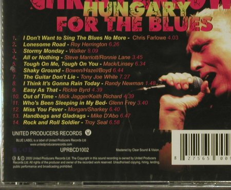 Farlowe,Chris: Hungary for the Blues, FS-New, United Producers Rec., , 2005 Typ: CD Best.-Nr.: 94120 Preis: 10,00 Euro