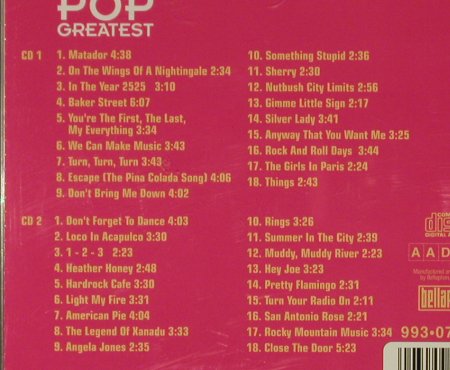 V.A.Double Gold-Pop Greatest: 36 Tr., I&T.Turner,Hendrix,ELO..., Bellaphon(993 07 023), D, 1995 - 2CD - 94139 - 7,50 Euro