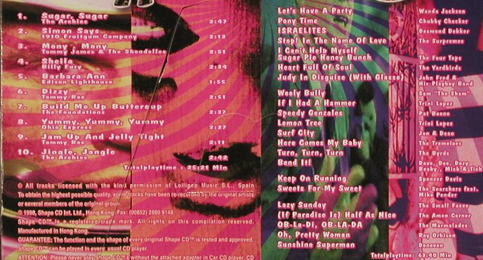 V.A.The Best of Bubble Gum: 60's Mega Party+ CD Shape, Lollipop(), ,  - CD - 94289 - 5,00 Euro
