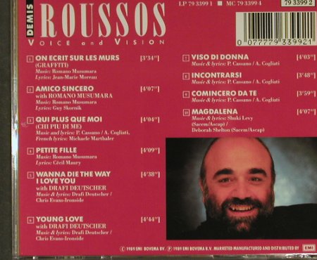 Roussos,Demis: Voice And Vision, EMI(79 3399 2), UK, 1989 - CD - 94874 - 10,00 Euro