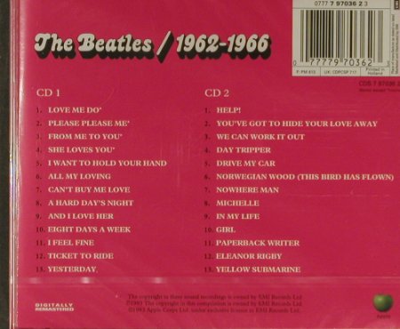 Beatles: 1962-1966 Red Album, FS-New, EMI, NL, 1993 Typ: 2CD Best.-Nr.: 94896 Preis: 17,50 Euro
