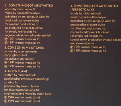 Simply Red: Something Got Me Started*2+2, EW (YZ614cd), D, 91 Typ: CD5" Best.-Nr.: 95027 Preis: 4,00 Euro