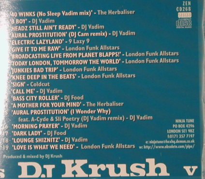 DJ Krush / Coldcut: Back In Base / Cold Crush Cuts, Ninja Tune (ZEN CD 26), UK Digi Typ: 2CD Best.-Nr.: 95224 Preis: 15,00 Euro