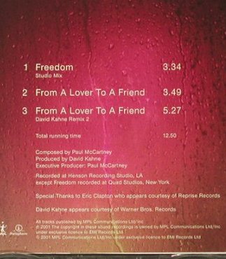 Mc Cartney,Paul: Freedom+2, MPL(), EU, 2001 - CD5inch - 95266 - 5,00 Euro