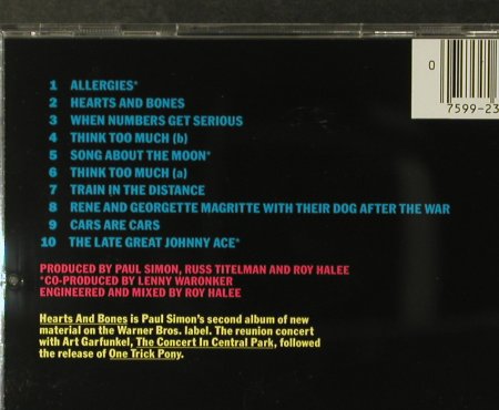 Simon,Paul: Hearts And Bones, WB (9 23942-2), D, 1983 Typ: CD Best.-Nr.: 95437 Preis: 10,00 Euro