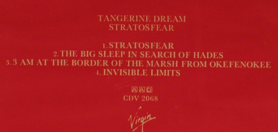 Tangerine Dream: Stratosfear(76), Virgin(CDV 2068), NL, 1984 - CD - 95535 - 11,50 Euro
